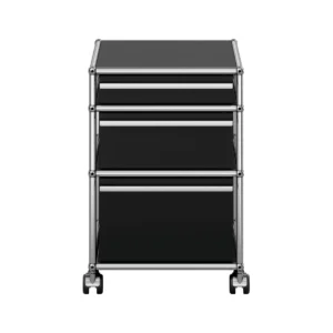 USM Haller Doppelrollcontainer schwarz 2 Schubladen 1 Auszug